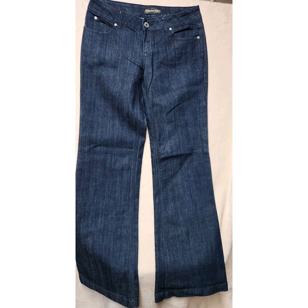 Imperial Star Jeans Girls Size 11 Blue Denim Distressed Flat Front Belt Loops